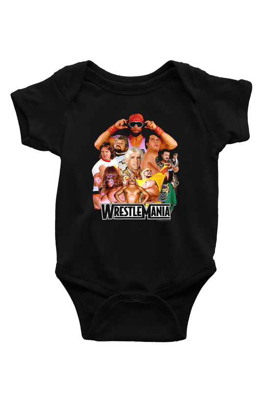 WrestleMania Siyah Bebek Body - Zıbın