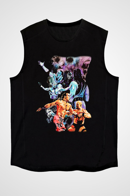 WrestleMania Siyah Unisex Kolsuz Tişört