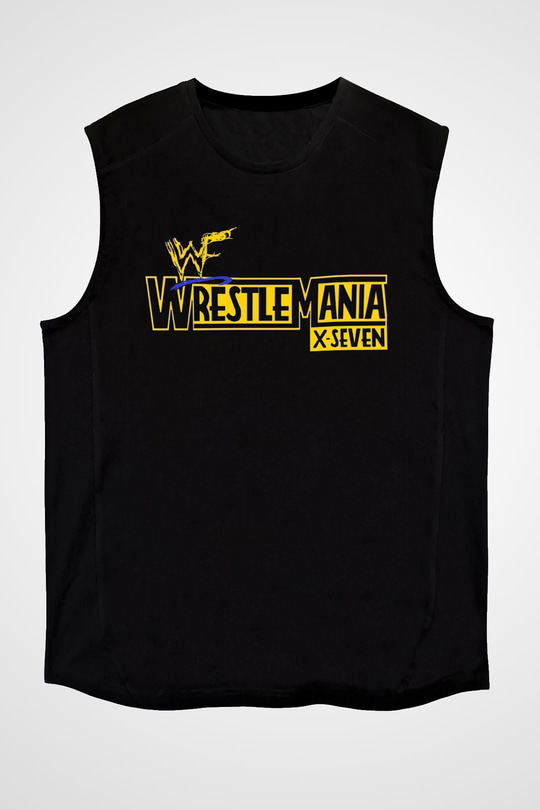 WrestleMania Siyah Unisex  Kolsuz Tişört