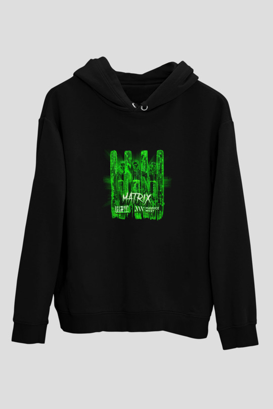 W&W Baskılı Unisex Siyah Hoodie