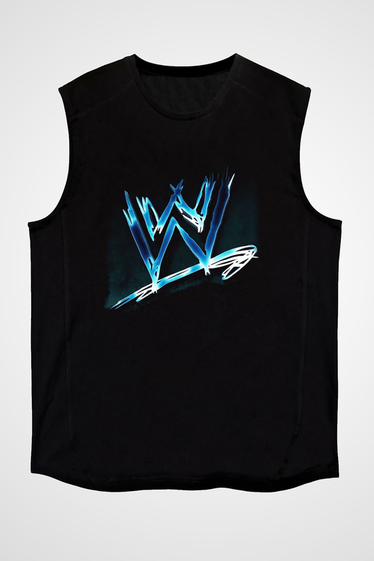 WWE Siyah Unisex Kolsuz Tişört