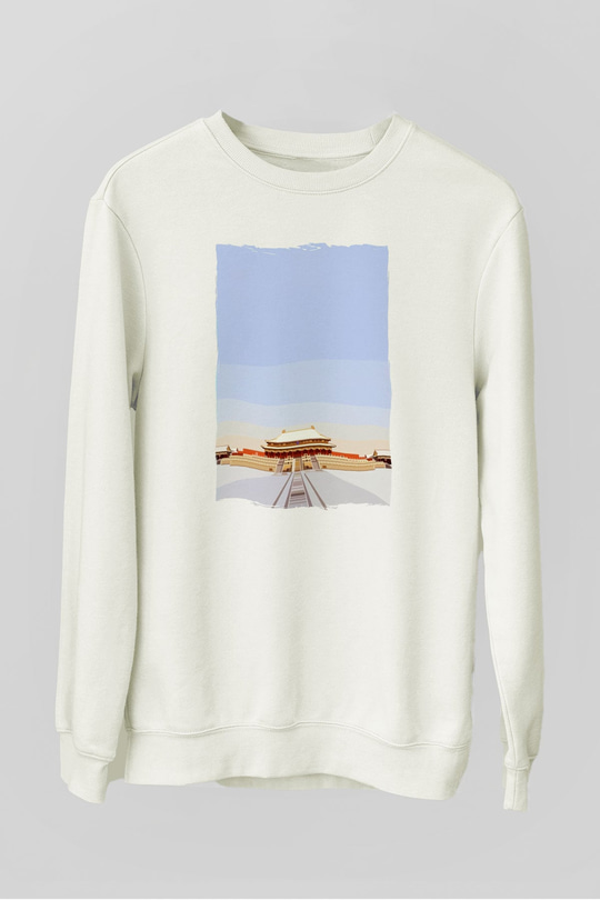 Yasak Şehir Beyaz Unisex Sweatshirt