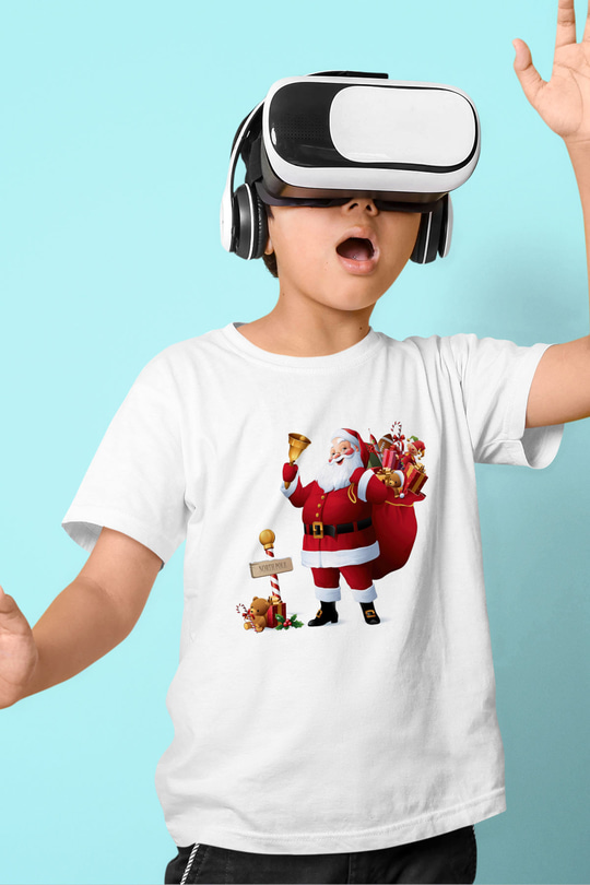Yılbaşı Baskılı Beyaz Unisex Çocuk Tişört