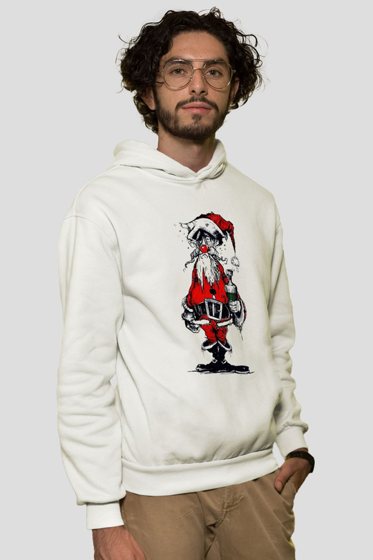 Yılbaşı Beyaz Unisex Hoodie