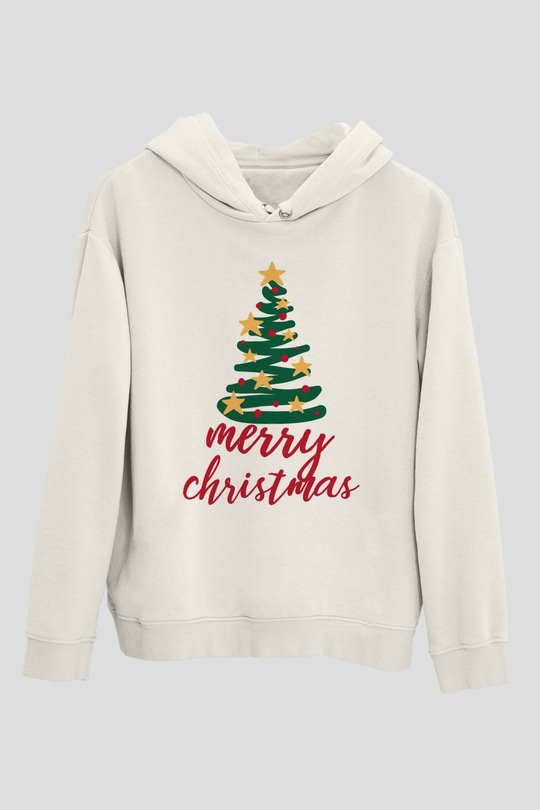 Yılbaşı Beyaz Unisex Hoodie