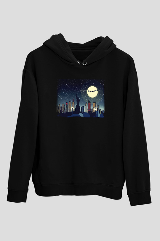 Yılbaşı Siyah Unisex Hoodie