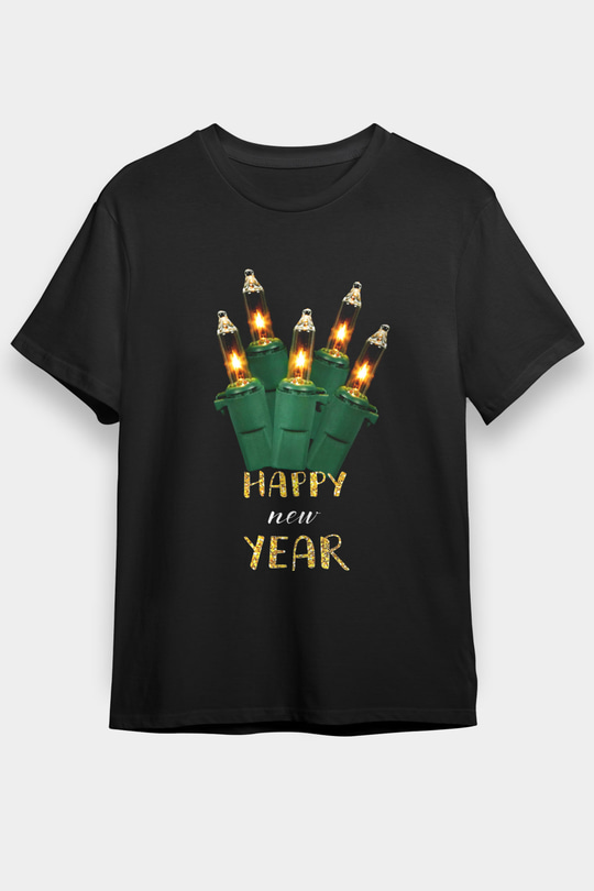 Yılbaşı Siyah Unisex Tişört T-Shirt - TişörtFabrikası