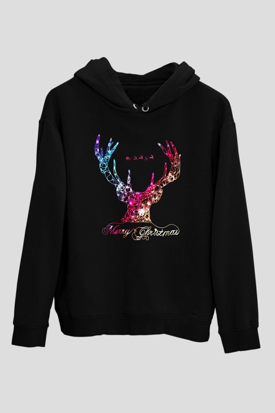 Yılbaşı Yeni Yıl Christmas Siyah Unisex Hoodie