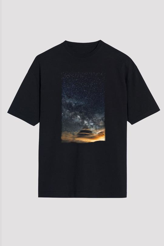Yıldız Siyah Oversize Tişört Oversize T-shirt - TişörtFabrikası