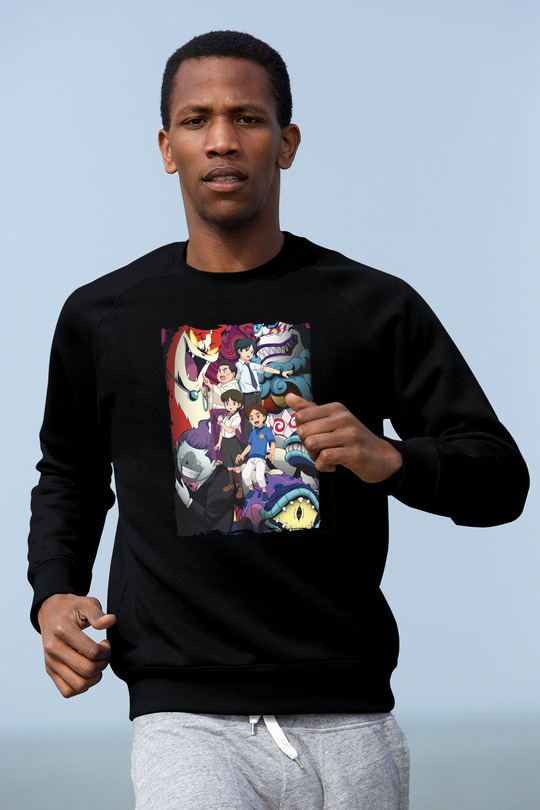 Yo-kai Watch Siyah Unisex Sweatshirt