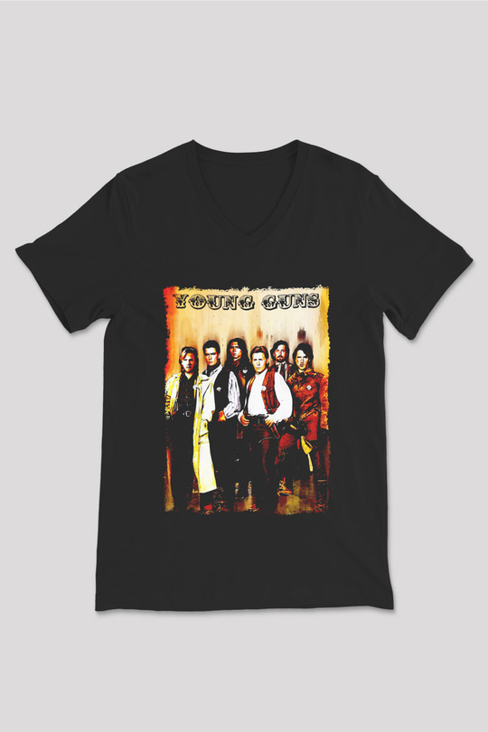 Young Guns Siyah Unisex  V Yaka Tişört
