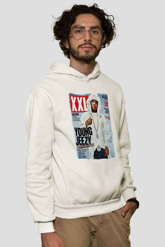 Young Jeezy Beyaz Unisex Kapüşonlu Sweatshirt