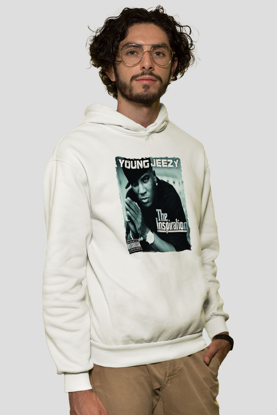 Young Jeezy Beyaz Unisex Kapüşonlu Sweatshirt