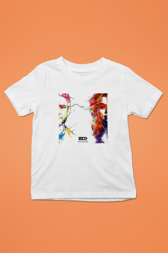 Zedd Baskılı Beyaz Unisex Çocuk Tişört