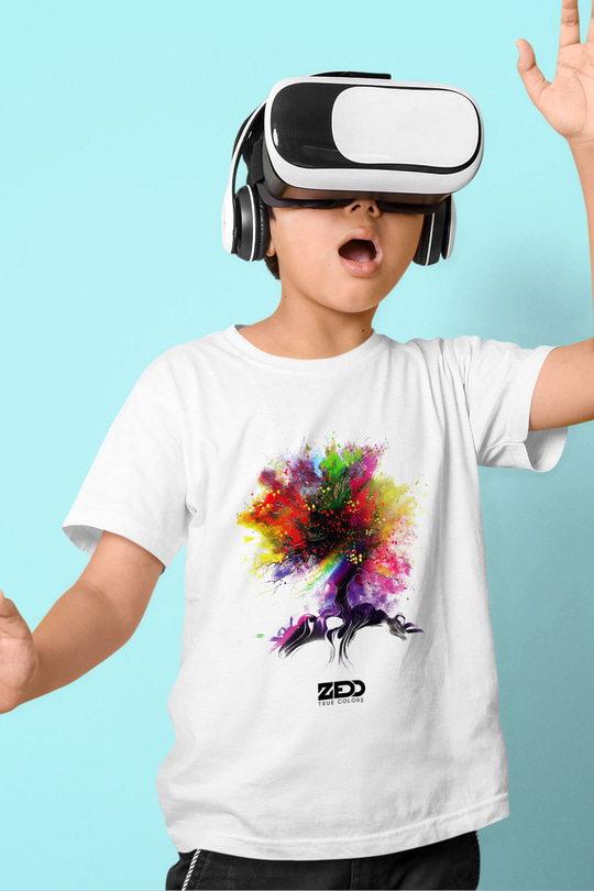 Zedd Baskılı Beyaz Unisex Çocuk Tişört