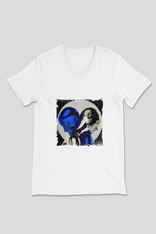 Zedd Baskılı Beyaz V Yaka Unisex Tişört