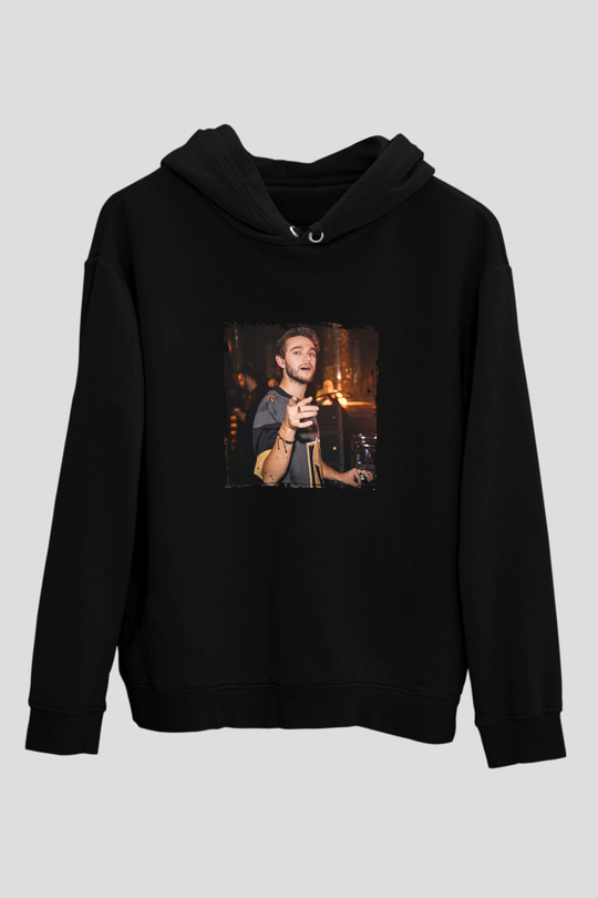 Zedd Baskılı Unisex Siyah Hoodie
