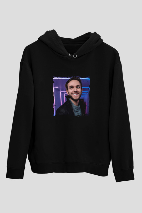 Zedd Baskılı Unisex Siyah Hoodie