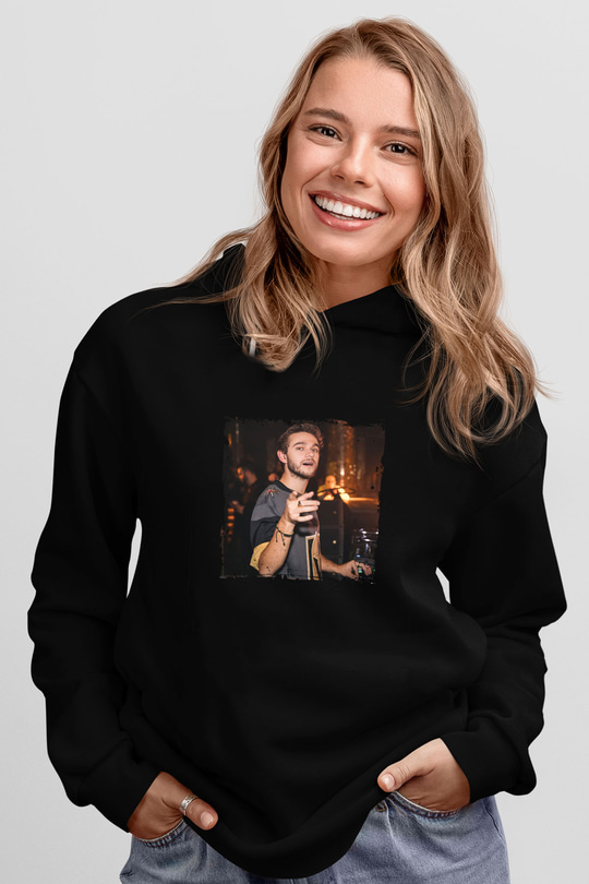 Zedd Baskılı Unisex Siyah Hoodie