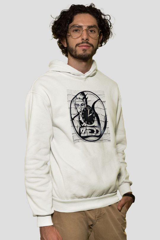 Zedd Beyaz Unisex Kapüşonlu Sweatshirt