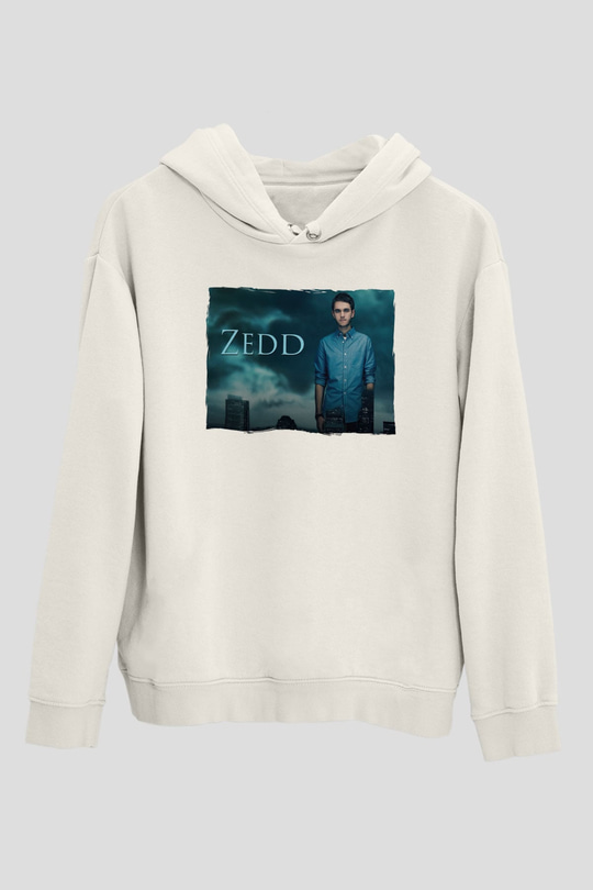 Zedd Beyaz Unisex Kapüşonlu Sweatshirt