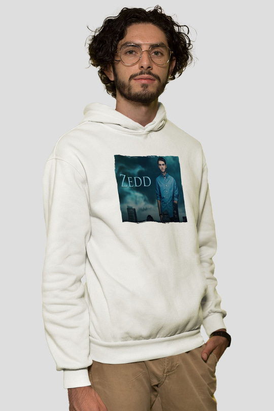 Zedd Beyaz Unisex Kapüşonlu Sweatshirt