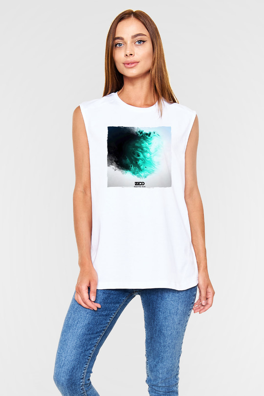 Zedd Beyaz Unisex Kolsuz Tişört