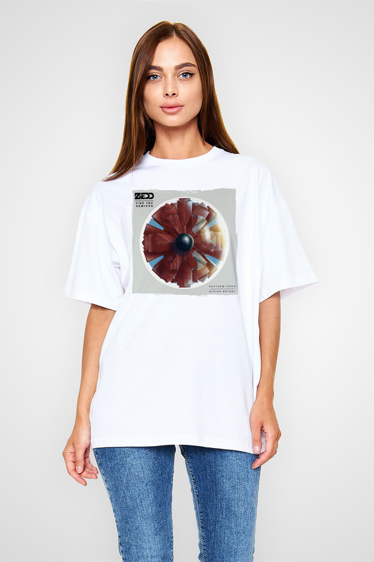 Zedd Beyaz Oversize Tişört Oversize T-shirt - TişörtFabrikası