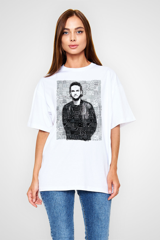Zedd Beyaz Oversize Tişört Oversize T-shirt - TişörtFabrikası