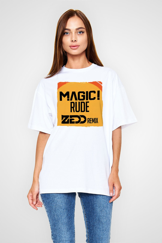 Zedd Beyaz Oversize Tişört Oversize T-shirt - TişörtFabrikası