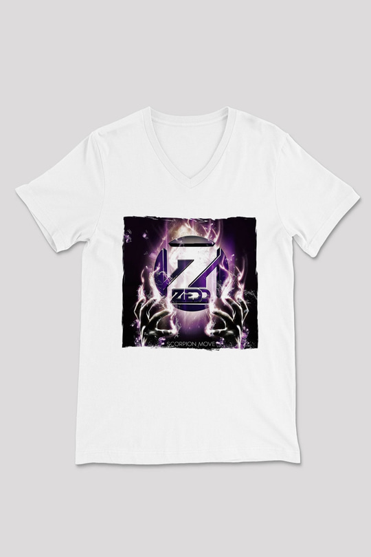 Zedd Beyaz Unisex V Yaka Tişört