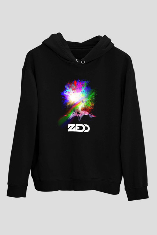 Zedd Siyah Unisex Kapüşonlu Sweatshirt