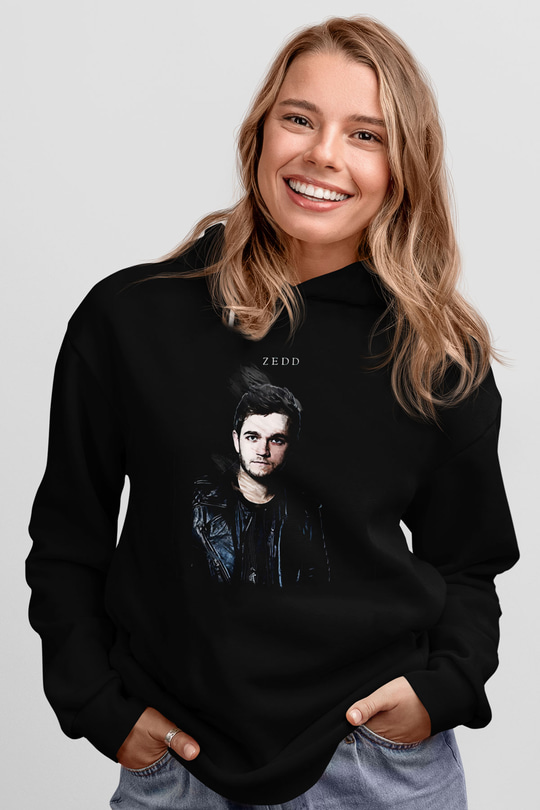 Zedd Siyah Unisex Kapüşonlu Sweatshirt