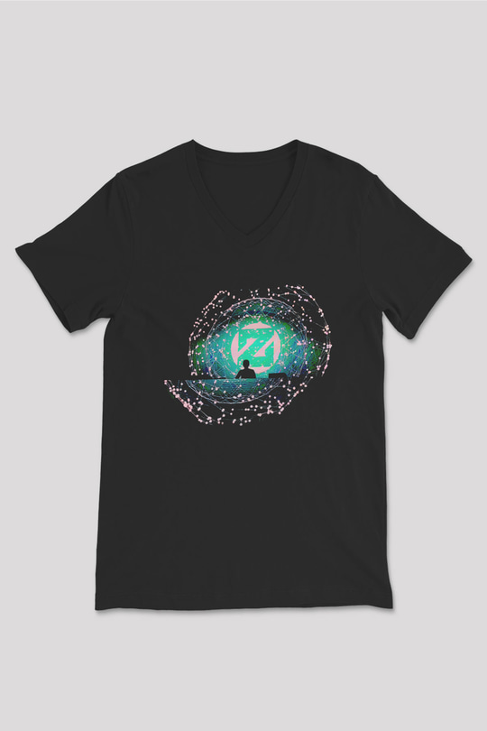 Zedd Siyah Unisex V Yaka Tişört