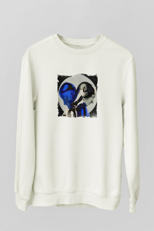 ZeddBaskılı Beyaz Sweatshirt