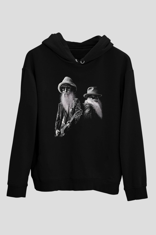 ZZ Top Siyah Unisex Kapüşonlu Sweatshirt