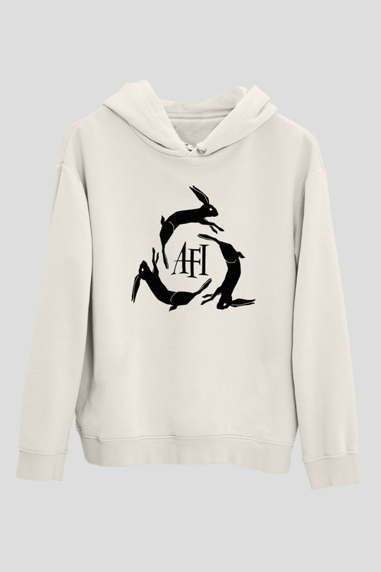  Afi Beyaz Unisex Kapüşonlu Sweatshirt