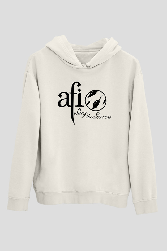  Afi Beyaz Unisex Kapüşonlu Sweatshirt