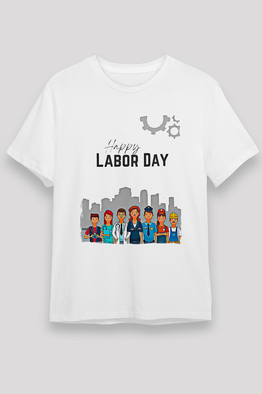 1 Mayıs Unisex Baskılı Beyaz Tişört - Tshirt