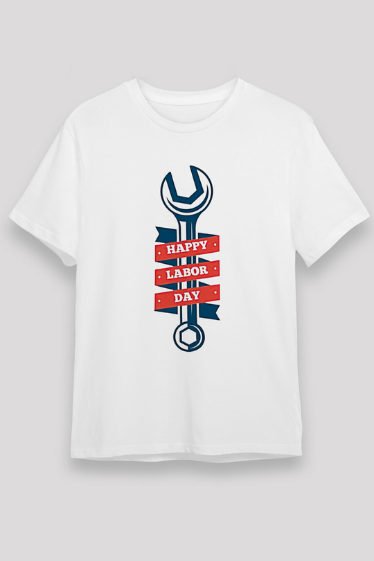 1 Mayıs Unisex Baskılı Beyaz Tişört - Tshirt
