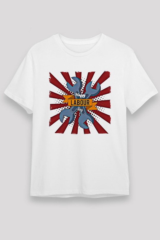 1 Mayıs Unisex Baskılı Beyaz Tişört - Tshirt