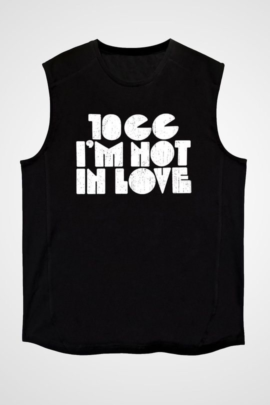 10cc Baskılı Unisex Siyah Kolsuz Tişört - Tshirt