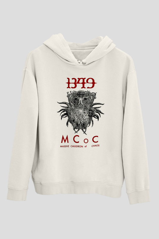 1349 Baskılı Unisex Beyaz Hoodie