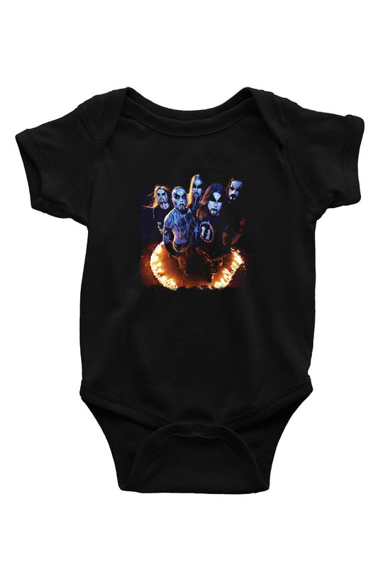 1349 Baskılı Unisex Siyah Bebek Body - Zıbın