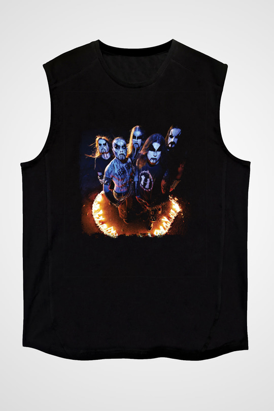 1349 Baskılı Unisex Siyah Kolsuz Tişört