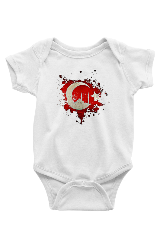 1453 Baskılı Beyaz Unisex Bebek Body - Zıbın