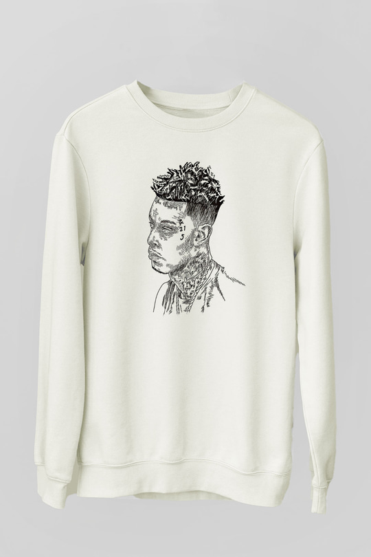 21 Savage Baskılı Beyaz Unisex Sweatshirt
