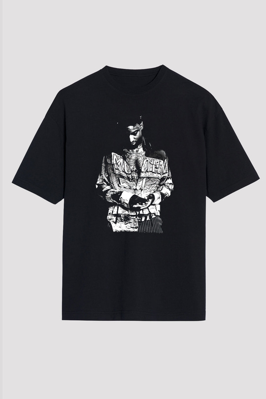 21 Savage Baskılı Unisex Siyah Oversize Tişört - Tshirt