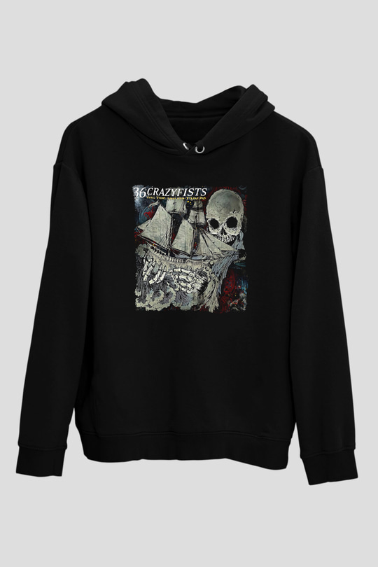 36 Crazyfists Baskılı Unisex Siyah Hoodie