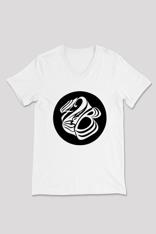 42 decibel Baskılı Unisex Beyaz V Yaka Tişört